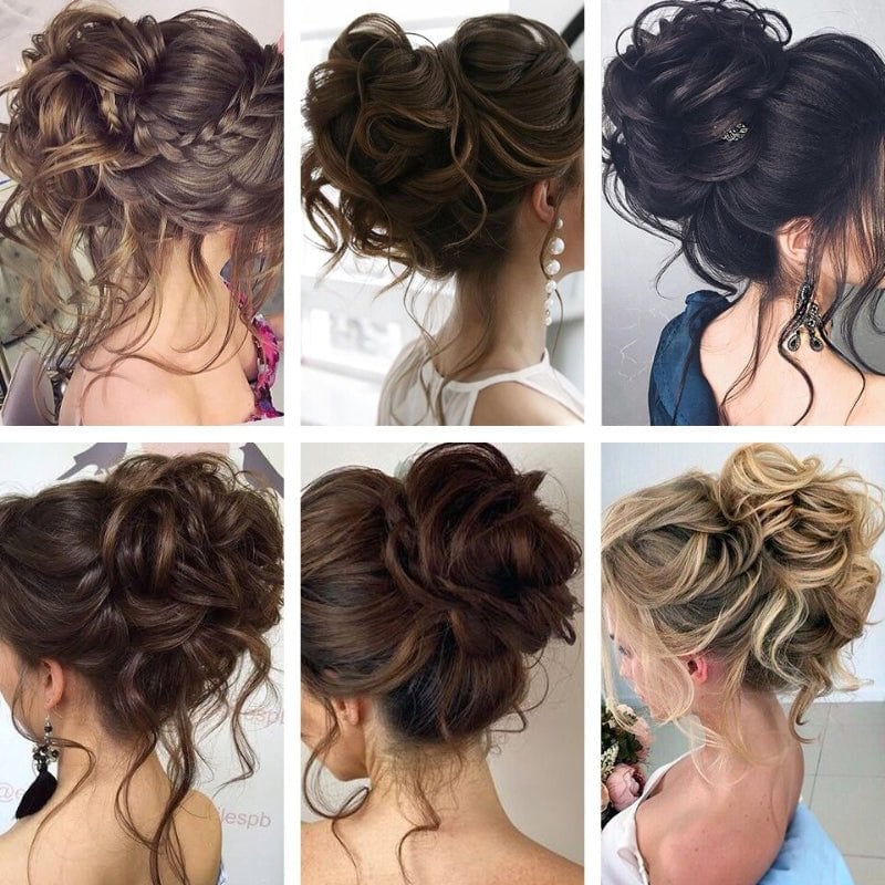 Messy Curly Hair Bun with Catcher