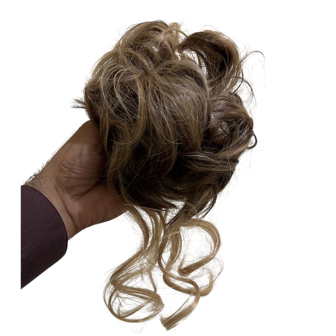 Messy Curly Hair Bun with Catcher