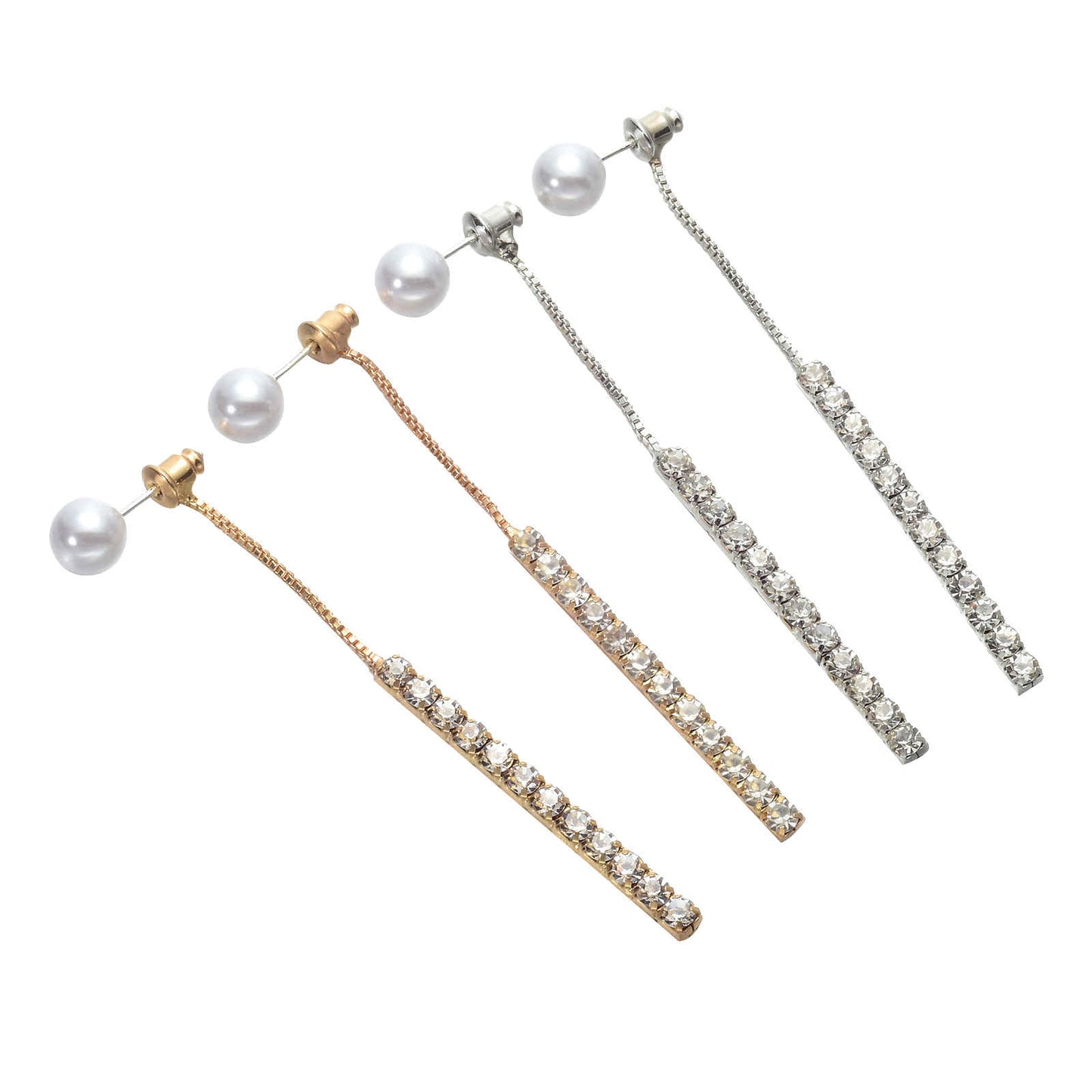 Pearl Dangle Diamond Earrings