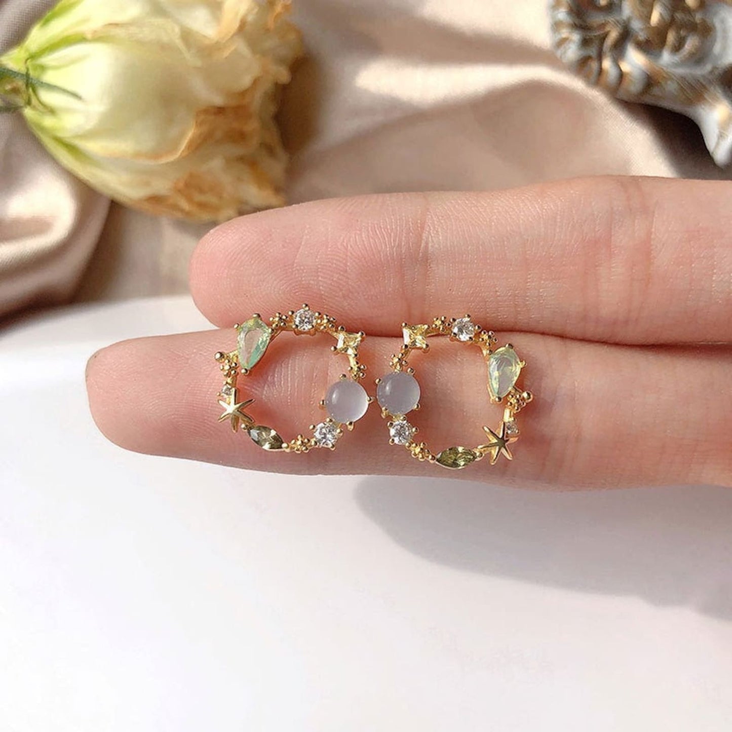 Dainty Circular Sterling Silver Stud