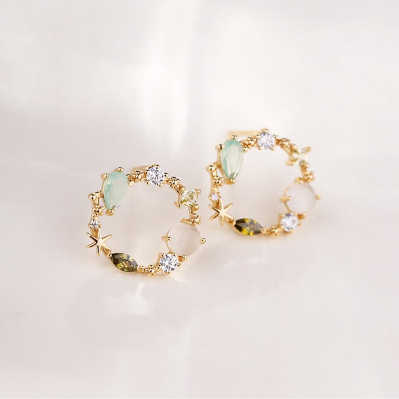 Dainty Circular Sterling Silver Stud