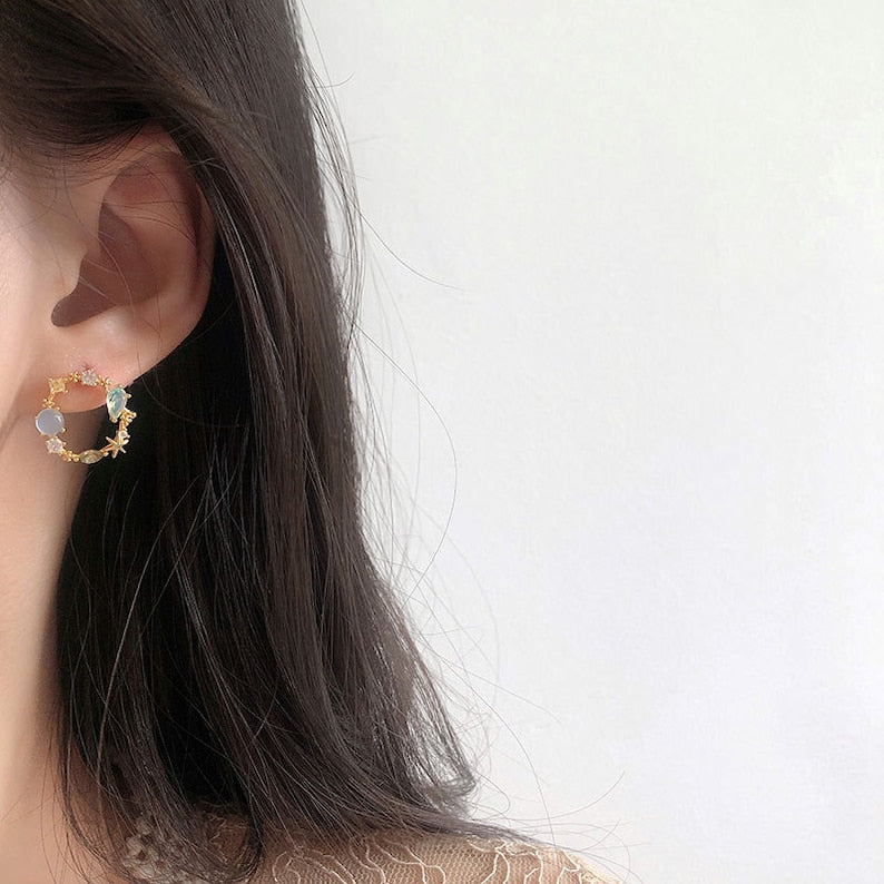 Dainty Circular Sterling Silver Stud