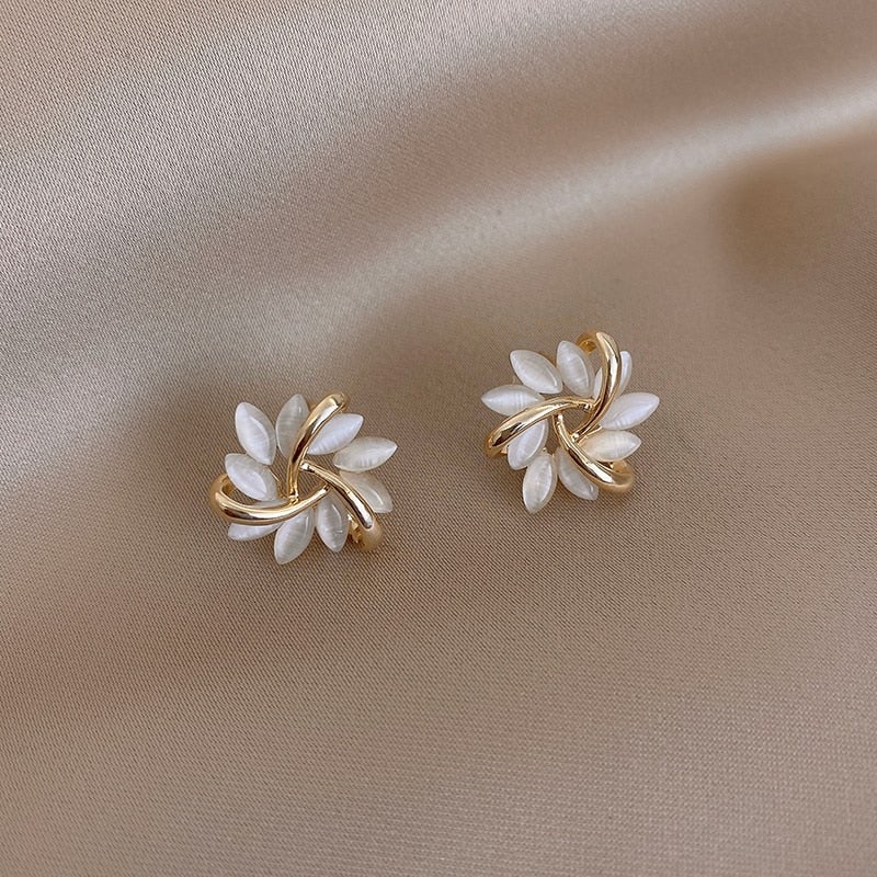 Opal Petal Earrings
