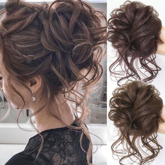 Messy Curly Hair Bun with Catcher